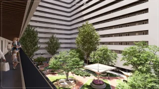 نمای فضای سبز برج فورسیزن از کریدور