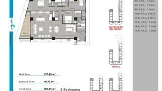C1 پلان 186 متری پروژه فورسیزن
